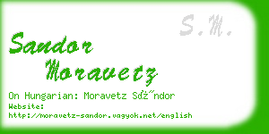 sandor moravetz business card